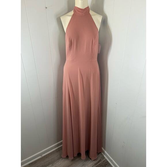 AFTER SIX High Neck Halter Backless Maxi Dress in Desert Rose. Size 8. NWOT - Picture 4 of 10